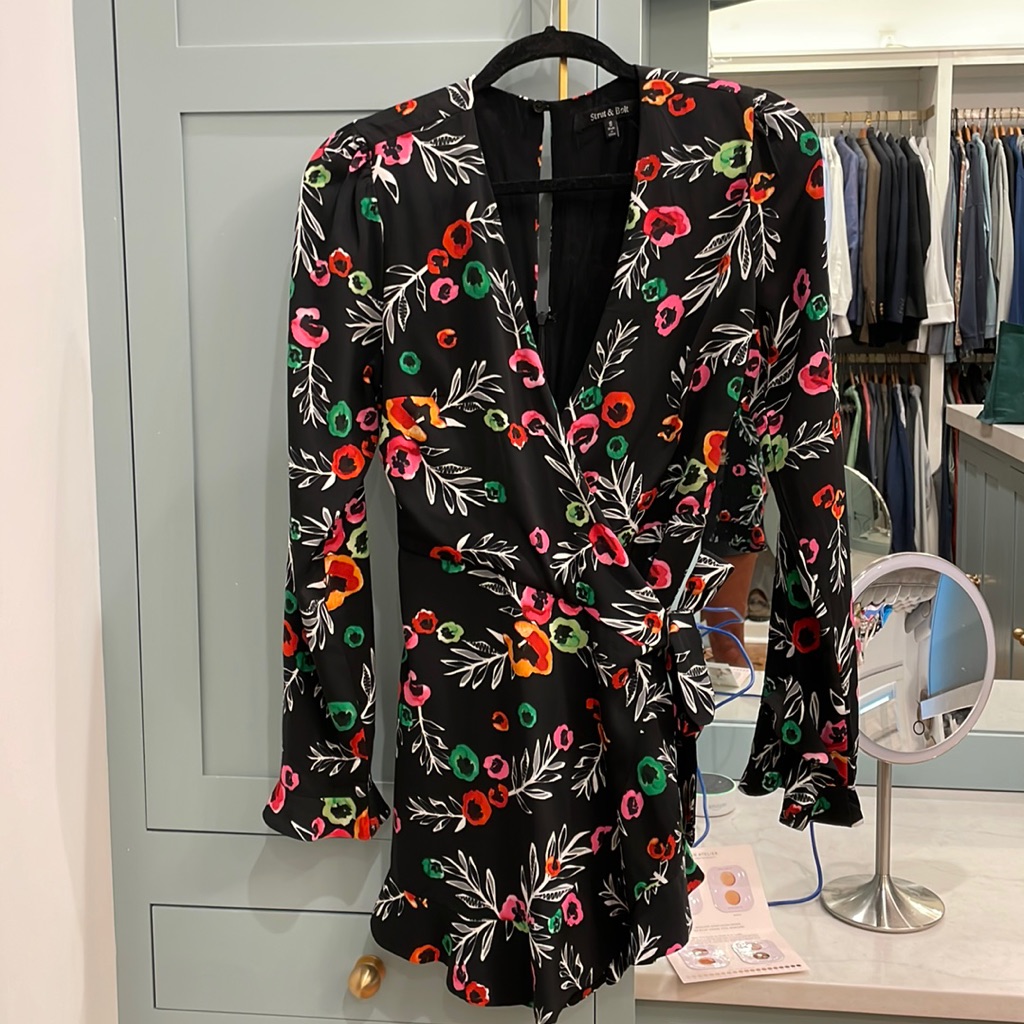 Long Sleeve, Black Romper, Size Small, Strut&Bolt